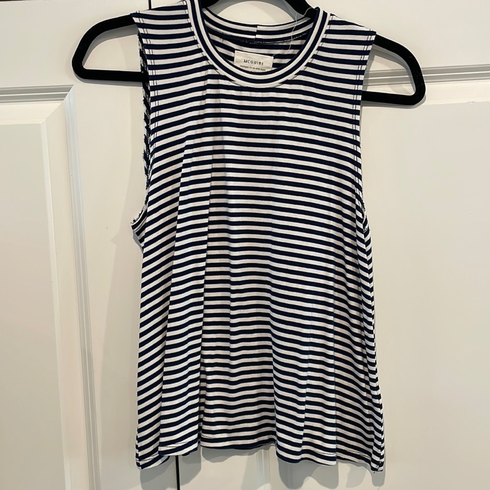 McGuire Navy and White Striped Tank